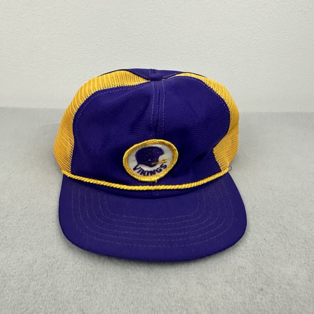 Vintage Minnesota Vikings Hat Cap Men Snapback Purple Gold NFL Mesh Back USA